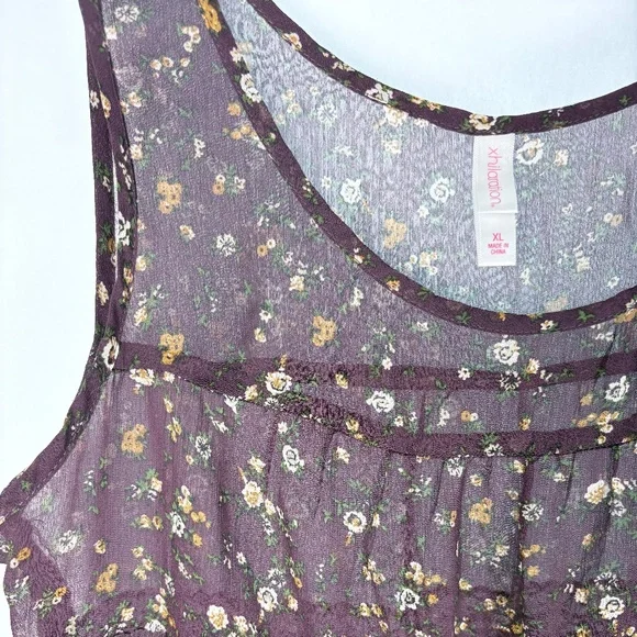 Sheer Floral Tunic Top - Picture 3 of 5